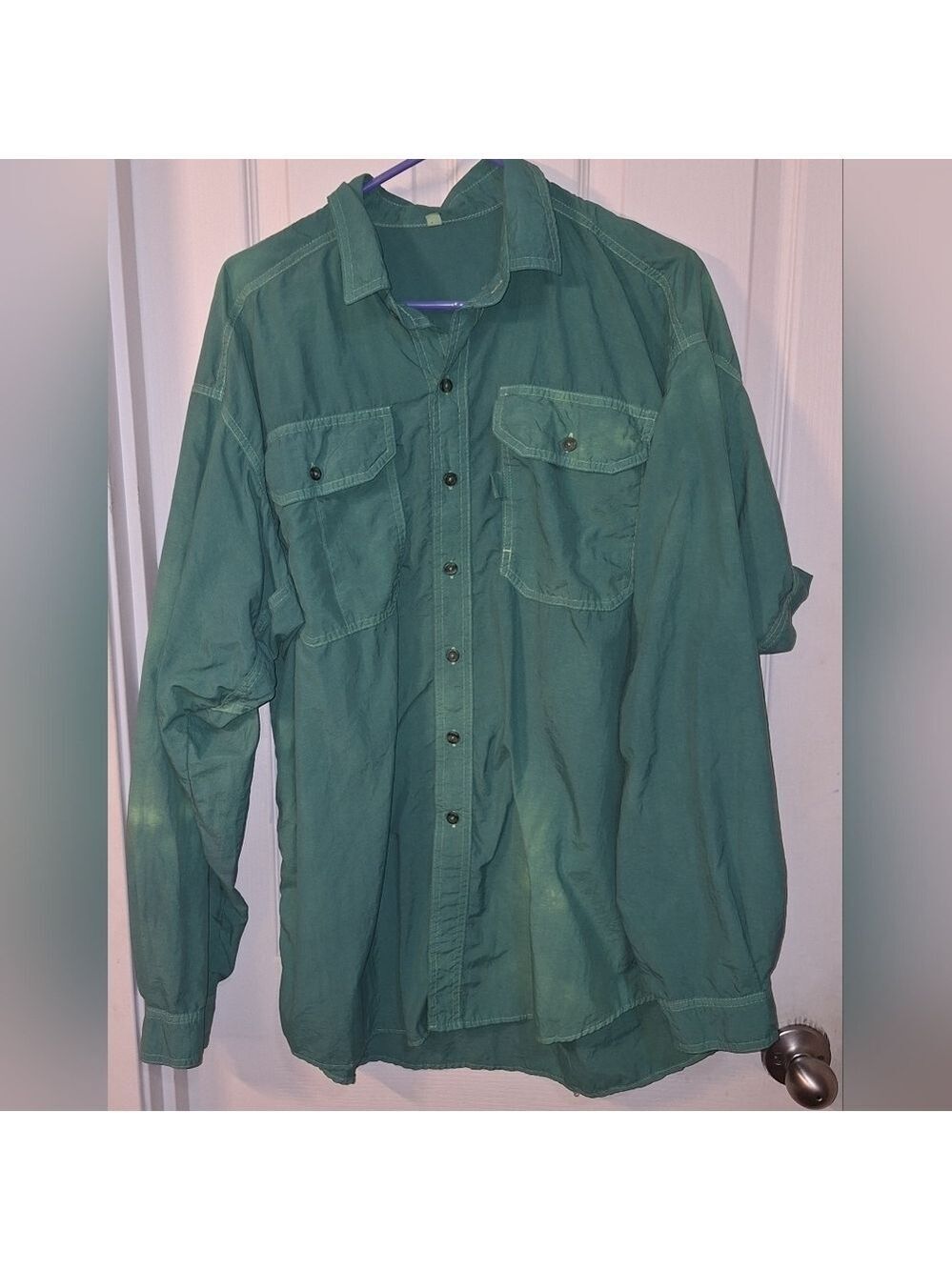 Mens Green Button Up Shirt XL